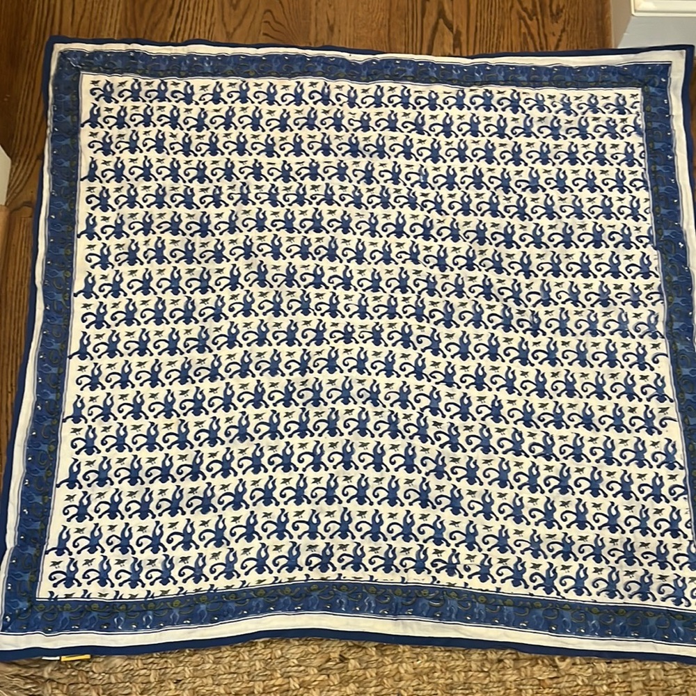 roller rabbit blue monkeys baby quilt
